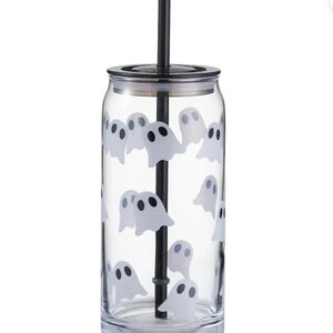 Way to Celebrate Glass 20oz Can Sipper Halloween Ghost, 2